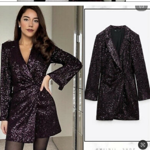zara blazer sequin dress Purple Sequin Dress Zara Mini Dress Purple Zara Sequin Blazer Dress Zara Sequin Dress